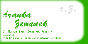 aranka zemanek business card